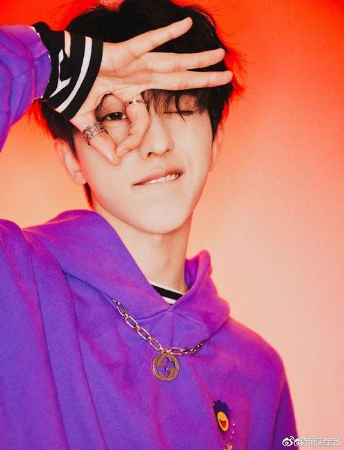组图:蔡徐坤紫色卫衣青春帅气 眨眼比ok手势散发魅力