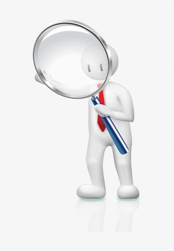 小白人拿着放大镜查询信息