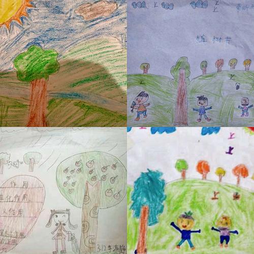 长校中心小学2020植树节画绘画出手抄报活动