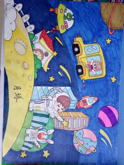 缤纷世界,想象无限～学生科幻画科技作品创作作品