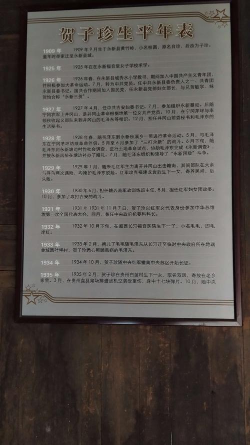 贺子珍生平年表