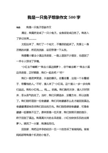 我是一只兔子想象作文500字.docx 5页