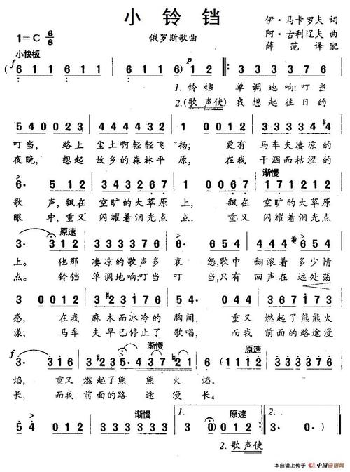 [俄] 小铃铛_简谱