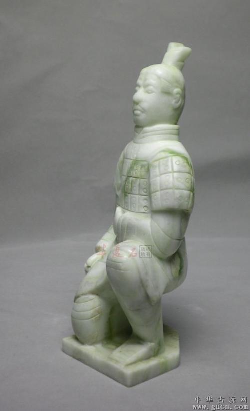 蓝田玉兵马俑摆件(成色好,工艺精)