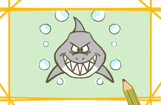 简单的大白鲨简笔画教程步骤图片