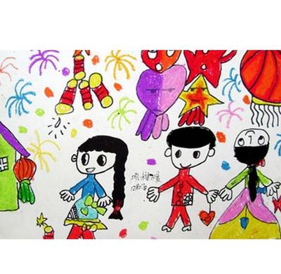 儿童画新年画手抄报 新年手抄报