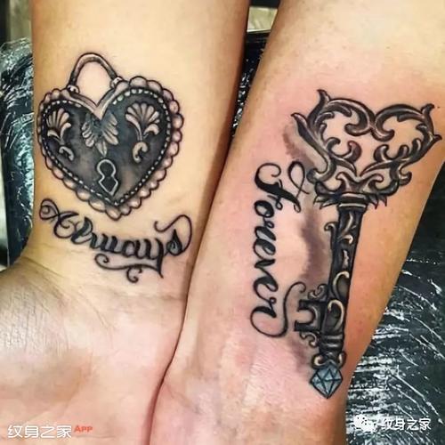 纹身素材第2304期:锁图案纹身