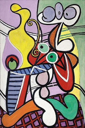 在毕加索的画中,组合就是将不同时间段,或不同的形态的画面组合在一张