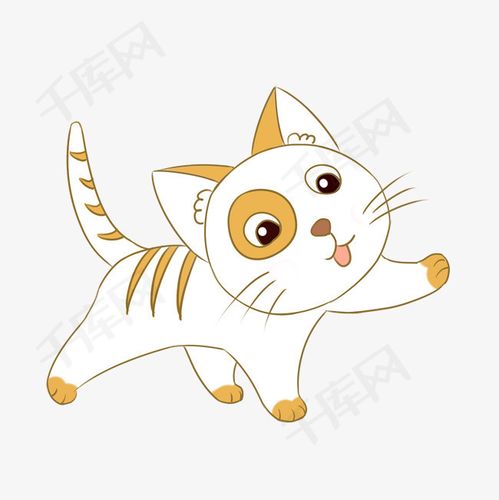 手绘可爱小花猫插画