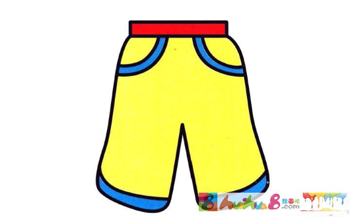 彩色裤子简笔画画法_怎么画彩色裤子的简笔画