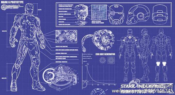钢铁侠蓝图高清无水印图