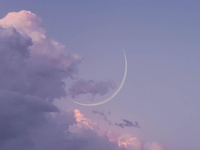 求一张紫色月亮云朵的壁纸