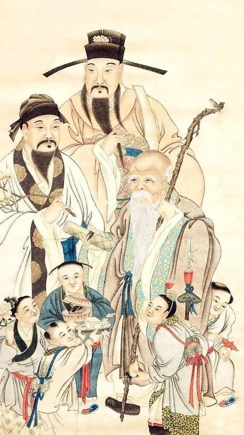 国画中的《五路财神图》