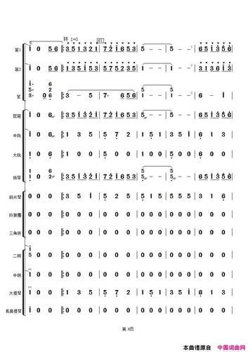 马兰花开民乐小合奏总谱