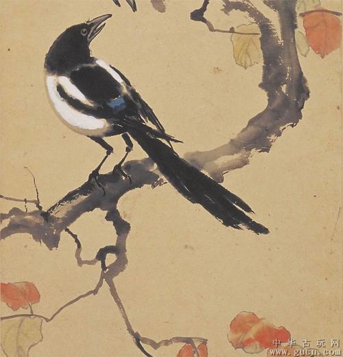 徐悲鸿-双鹊秋艳图