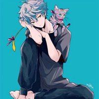 男生抱猫可爱动漫头像萌版【点击鼠标右键下载】