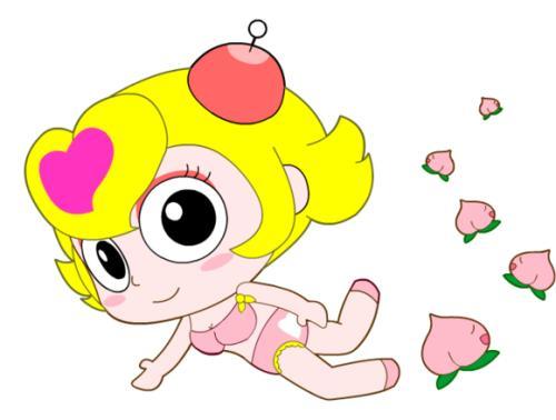 开心超人桃子姐姐简笔画