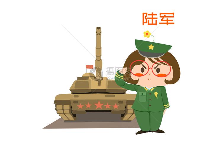 木木酱卡通形象陆军配图