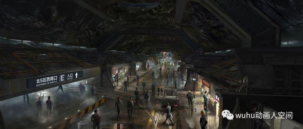 地下城街道 除此之外影片中出现的大量服装,载具,道具由于科幻题材和