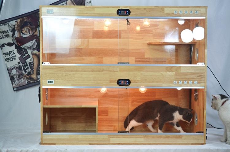 猫猫保温箱防水实木猫狗产房宠物恒温箱生态板防腐橡木繁育箱可订做