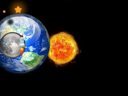 太阳地球月亮卫星运动ppt动态效果