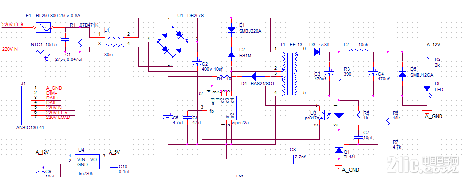 开关电源用viper22a做的开关电源开关电源