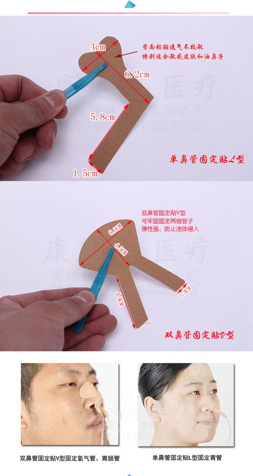 鼻饲管胃管全棉透气弹性胶带透气胶布胃管固定鼻贴