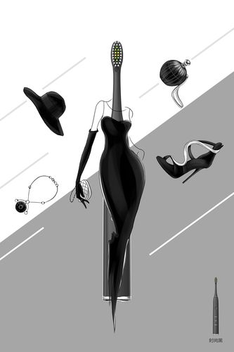 一组牙刷手绘创意图