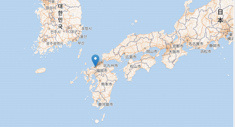 福冈市位处日本九州重要的国际都市,与各主要都市的直线距离都相当