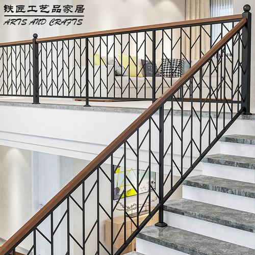现代简约铁艺楼梯扶手别墅阁楼围栏走廊飘窗栏杆室内家用阳台护栏
