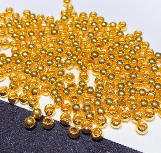 黄金999足金金珠 3d硬金光面磨砂散珠转运珠 珠宝饰品配件