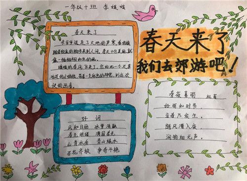小学生关于春天的手抄报_2020春天手抄报图片素材大全