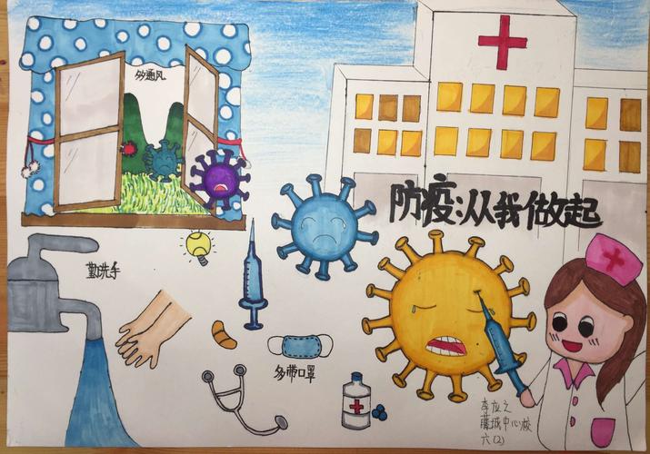 "抗击新冠肺炎病毒,我们在行动"绘画作品展一一藤县七彩童画创意美术