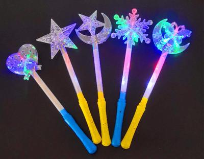 发光演唱会闪光棒闪光星星月亮棒魔法道具带灯创意儿童玩具厂批发