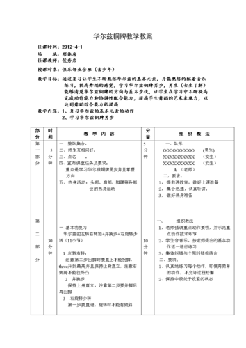 华尔兹铜牌教学教案.doc