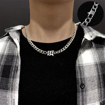 古巴链古巴项链男项链男潮男个性简约男士项链裸连学生项链sn4282字母