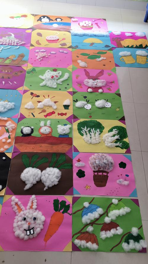 彤乐幼儿园大一班棉花粘贴画 指导老师:吴老师 曹老师