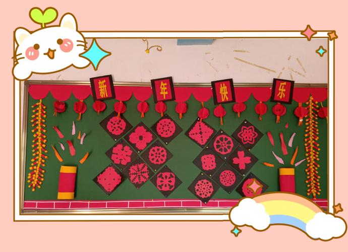 梁园学区中心幼儿园 "庆元旦,迎新年"主题墙创设精彩展示