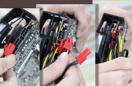 显卡的供电方式有以下几种情况,a,节能版不用外接电源线;b,有一个6针