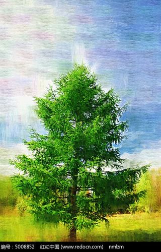 电脑油画《原野之树》