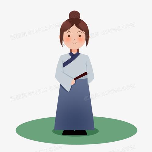 卡通简约古代小孩元素