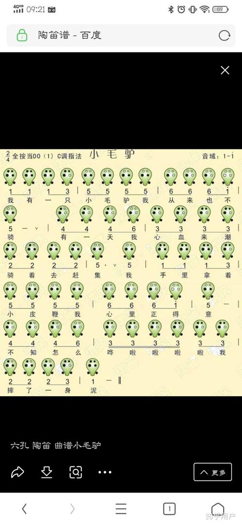 四孔陶笛怎么看曲谱?