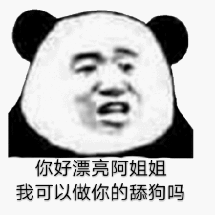 你好漂亮阿姐姐我可以做你的舔狗吗(熊猫头表情包)_熊猫_你好_漂亮