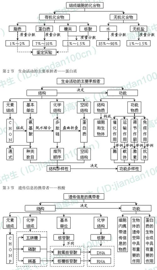 高中生物必修一概念图汇总,敢说你不需要吗?
