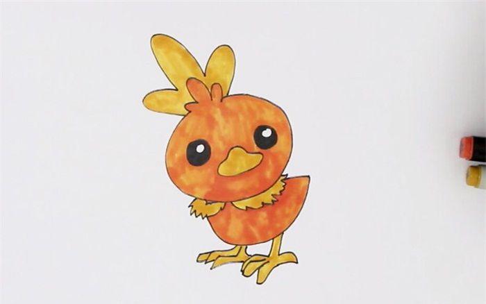 小鸡简笔画图片彩色小鸡怎么画简笔画