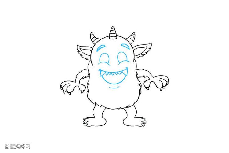 如何画卡通怪兽简笔画