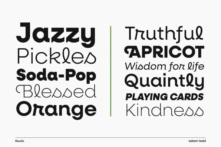 现代几何元素设计的英文无衬线字体-neulis