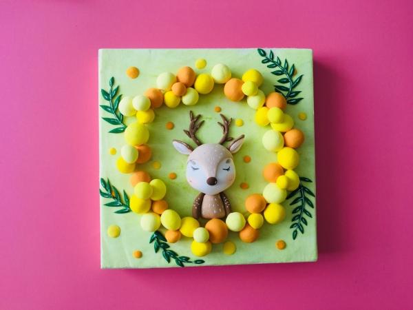 用粘土制作一幅插画风格的粘土画