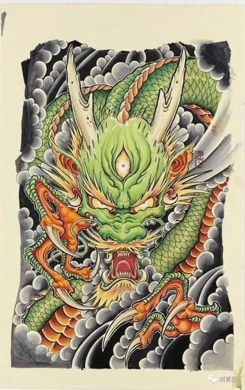 龙纹身 龙满背纹身 龙满背效果图 龙手背纹身 精选大合集 手稿素材343