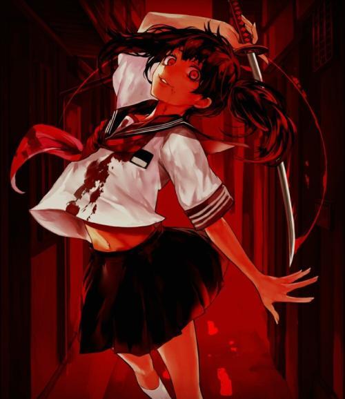 [图]红色系女生头像病娇黑暗系病娇女生头像病娇女生图片动漫头像